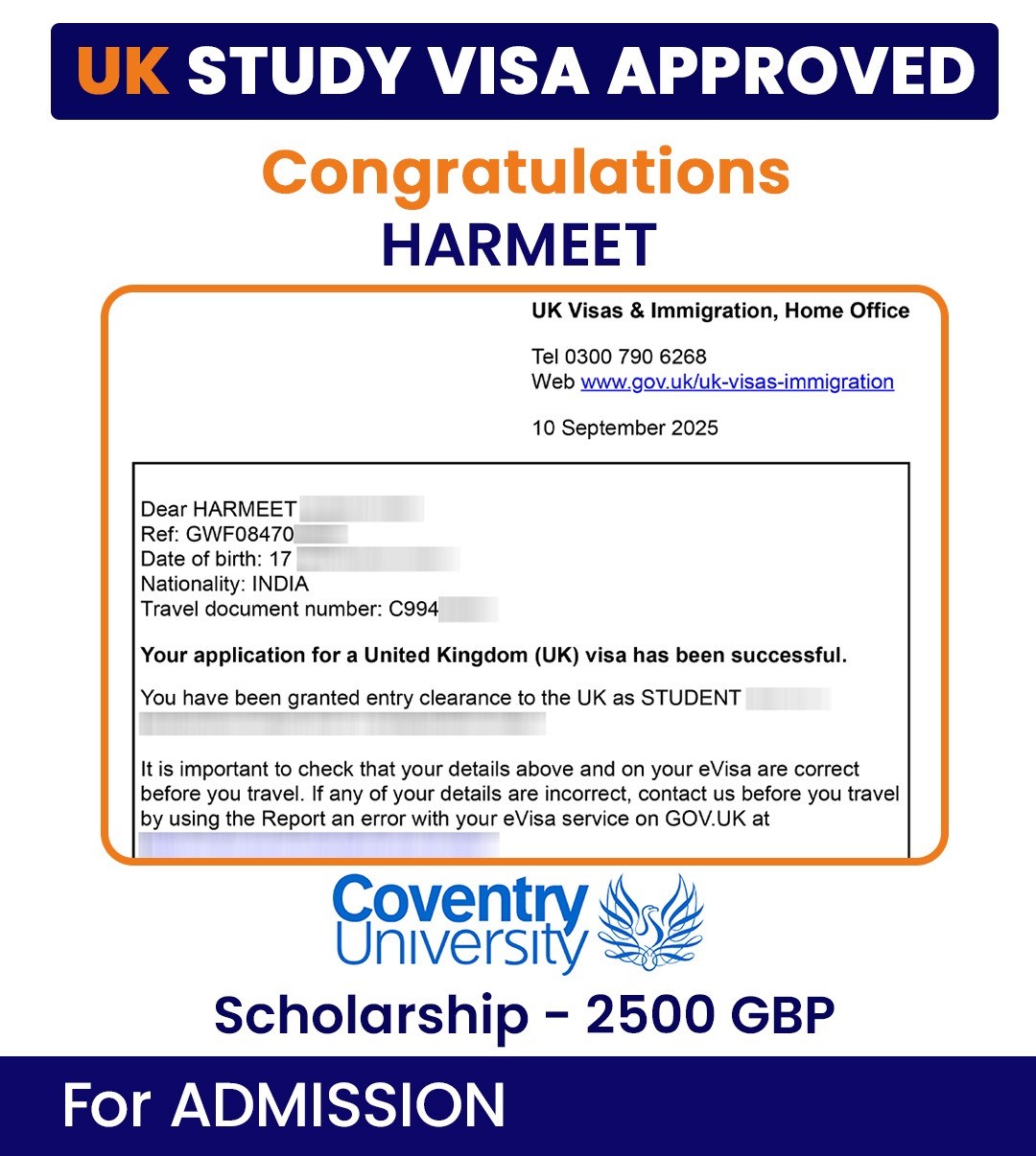 Visa Approved Student - Maruti Overseas